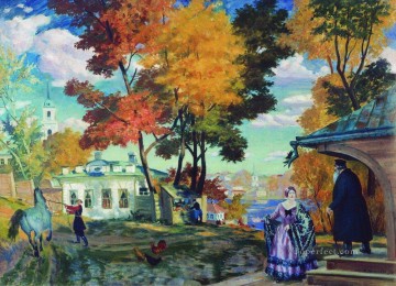 autumn 1924 Boris Mikhailovich Kustodiev Oil Paintings